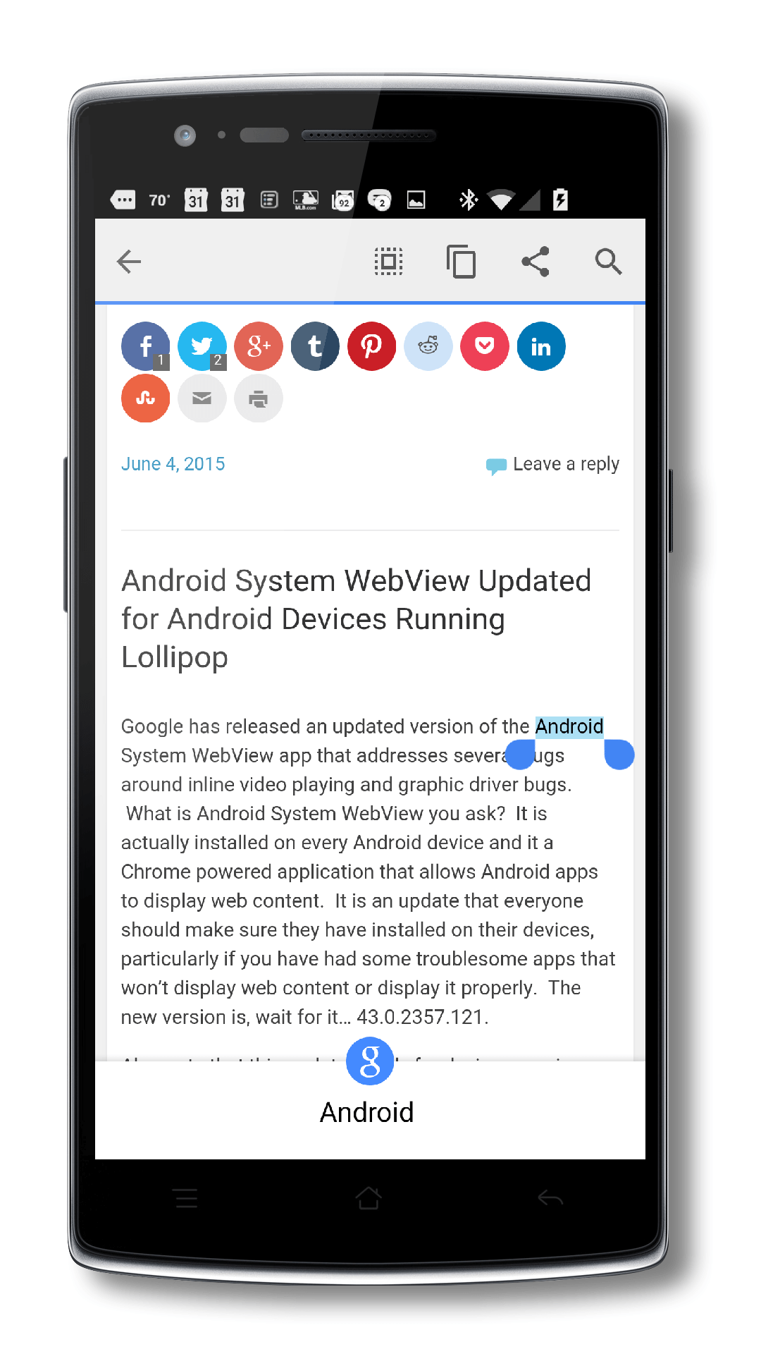 Chrome For Android Updated With Inline Word Searches ClintonFitch